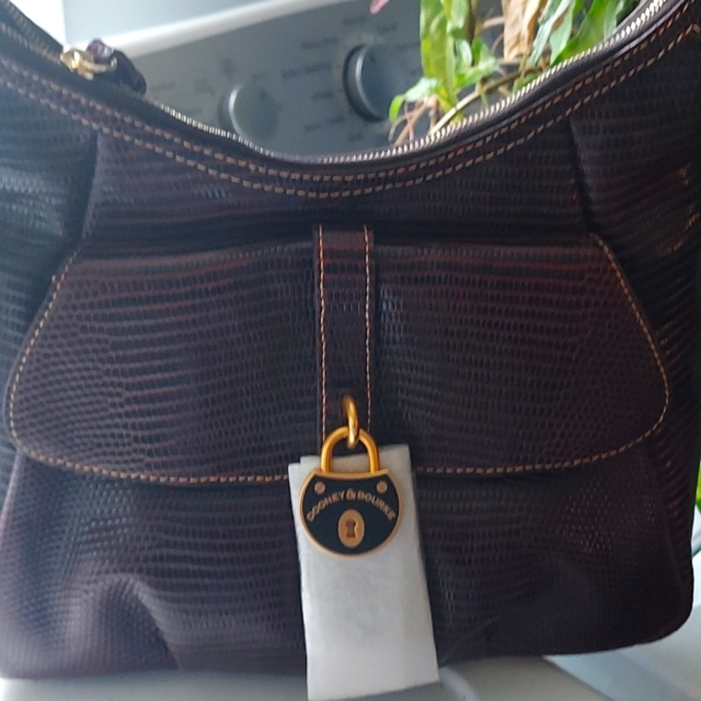Dooney lizard leather shoulder bag